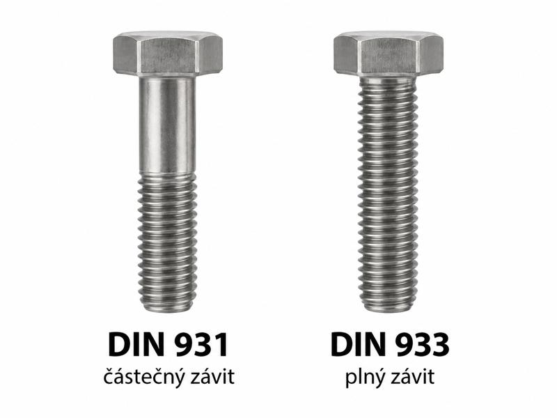 DIN 931 vs. DIN 933 – kdy použít šroub s částečným a kdy s plným závitem?