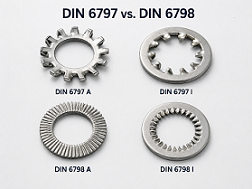 DIN 6797 vs. DIN 6798 – jaký je rozdíl mezi ozubenými a vějířovými podložkami?